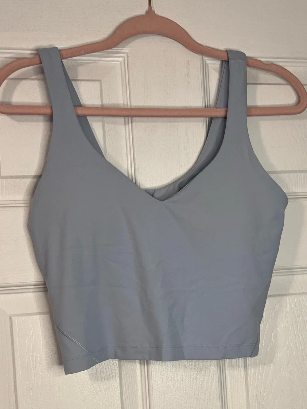 #684 Lululemon Align Tank Top Blue Linen Nulu Built In Bra Size 8 EUC
